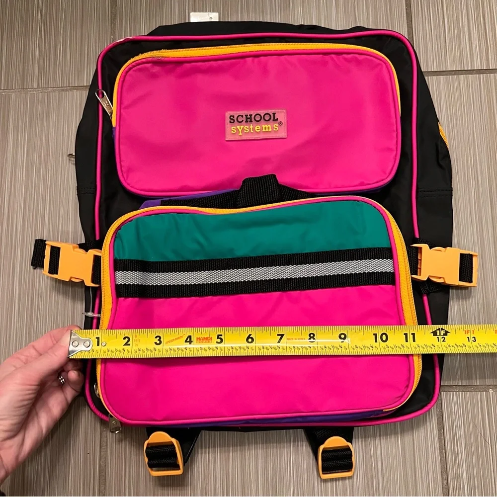 Vintage Kids Backpack 90s Multi Colored Bag School Systems 90s 80s